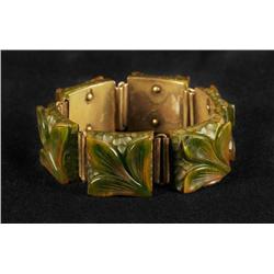 Bakelite Floral Flexible Bracelet.