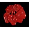 Image 1 : Bakelite Red Carved Strawberry Pin.