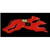 Image 1 : Bakelite Red Neck-and-Neck Greyhound Pin.