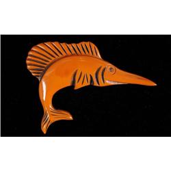 Bakelite Over Dyed Swordfish with Glass Eyes.