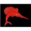 Image 1 : Bakelite Red Swordfish Pin.