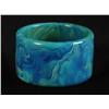 Image 1 : Bakelite Marbleized Blue Moon Bangle Bracelet.