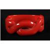 Image 1 : Bakelite Red Clamp Bracelet with Chain Link Design