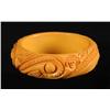 Image 1 : Bakelite Deeply Carved Bone Colored Bracelet.
