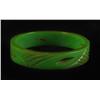 Image 1 : Bakelite Green Carved & Reticulated Bracelet.