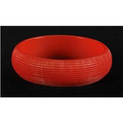 Bakelite Red Geometric Bracelet.
