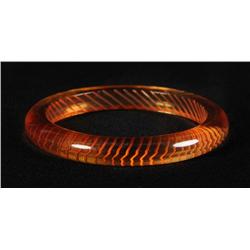 Bakelite Reverse Carved Geometric Bracelet.