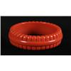 Image 1 : Bakelite Brick Colored Carved Bracelet.