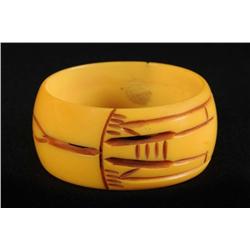 Bakelite Reticulated Cream Colored Bracelet.