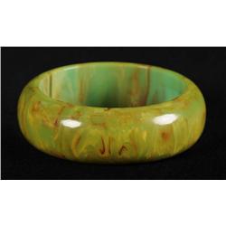 Bakelite Marbleized Thick Bangle Bracelet.