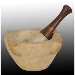 Stone and Wooden Mortar & Pestle.
