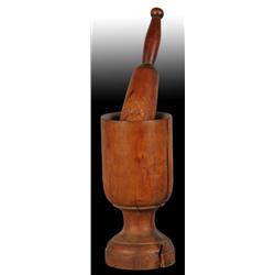 Wooden Mortar & Pestle Display Piece.