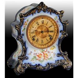 China Ansonia Blue Time & Strike Clock.