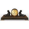 Image 1 : Antique Metal Mantel Time & Strike Clock.