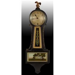 Antique Hanging Banjo Clock with Brass Eagle.