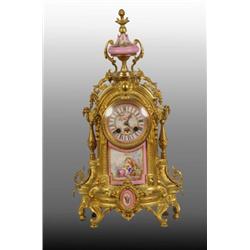 Gilded Bronze French Dove Time & Strike Clock.