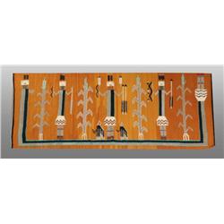 Wool Navajo Yei Rug.