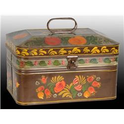 Tin Tole Ware Painted Bread Box.