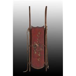 Wooden Early Painted Child's Sled.