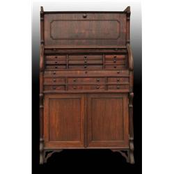 Victorian Roll Top Secretary Desk.