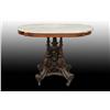 Image 1 : Walnut Marble Top Oval Victorian Table.