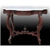 Image 1 : Walnut Marble Top Victorian Table.