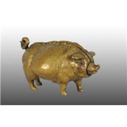 Bronze Figural Mechanical Pig Doorbell.