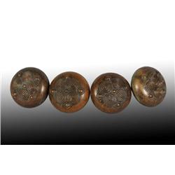 Lot of 4: Bronze Tiffany Studios Doorknobs.