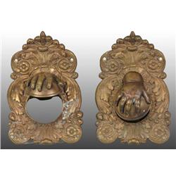 Pair of Billiard Pockets in Shape of Hands.