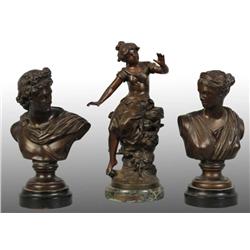Lot of 3: Assorted Bronze Sculptures.