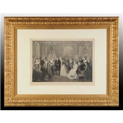 Ben Franklin at French Court Lithograph.
