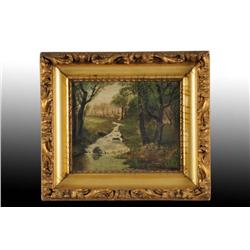 Country River Scene Painting by Schrander.