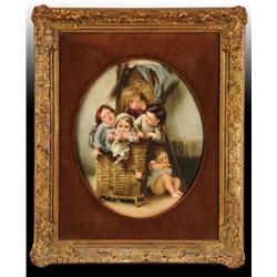 Hand-Painted Porcelain Plaque.