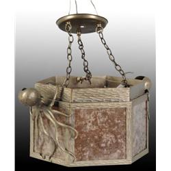 Cast Iron & Mica Octopus Chandelier.