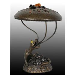 Austrian Bronze Lizard Lamp with Jewels.