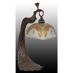 Bronze Peacock Lamp.