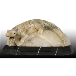 Alabaster & Marble Alligator Lamp.