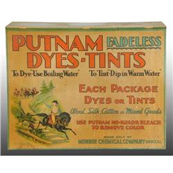 Tin Putnam Dyes Display Cabinet.