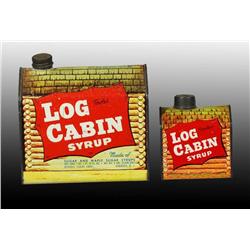 Lot of 2: Log Cabin Syrup Tins.