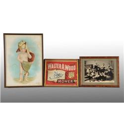 Lot of 3: Assorted Paper & Framed Items.