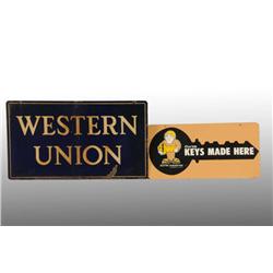 Lot of 4: Porcelain & Tin Advertising Signs.