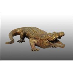 Bronze Alligator Match Safe.