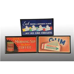 Lot of 3: Assorted Cardboard Trolley Car Posters.