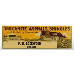 Tin Vulcanite Shingles Sign.