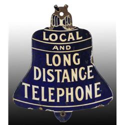 Porcelain Local & Long Distance Phone Die-Cut Sign