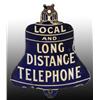 Image 1 : Porcelain Local & Long Distance Phone Die-Cut Sign