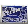 Image 1 : Porcelain Headlight Overalls Flange Sign.