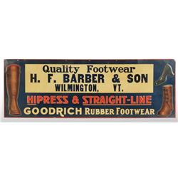 Embossed Tin Goodrich Rubber Footwear Sign.