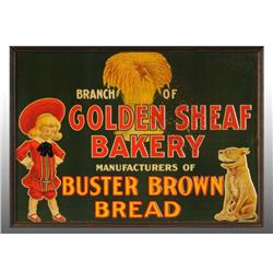 Embossed Tin Buster Brown Bread Sign.