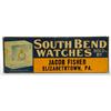 Image 1 : Embossed Tin South Bend Watches Sign.